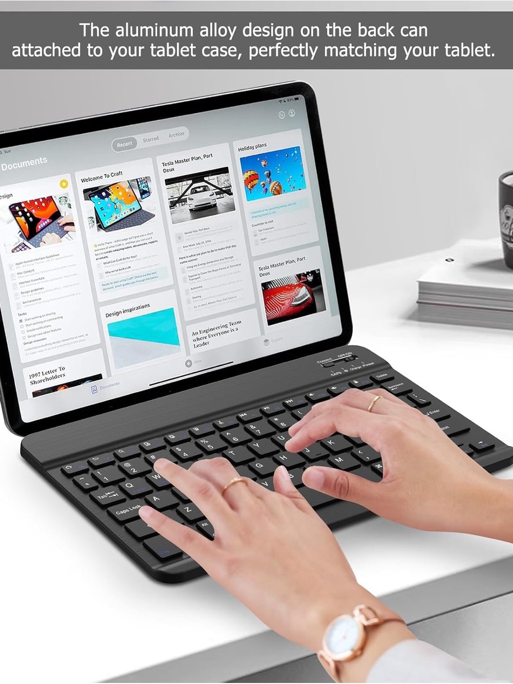 Wireless keyboard with case for tablet